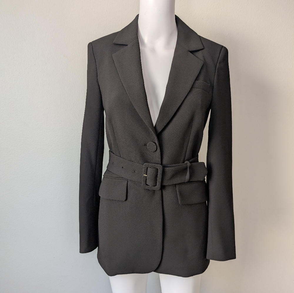NWT NEW Veronica Beard Ryanne Belted Dickey Jacket Blazer Black Size 00 - Picture 4 of 15